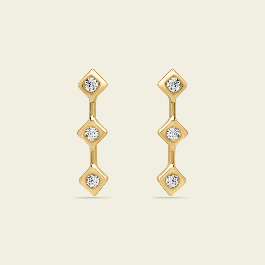 Clous d'oreilles Seed Bar or et diamants