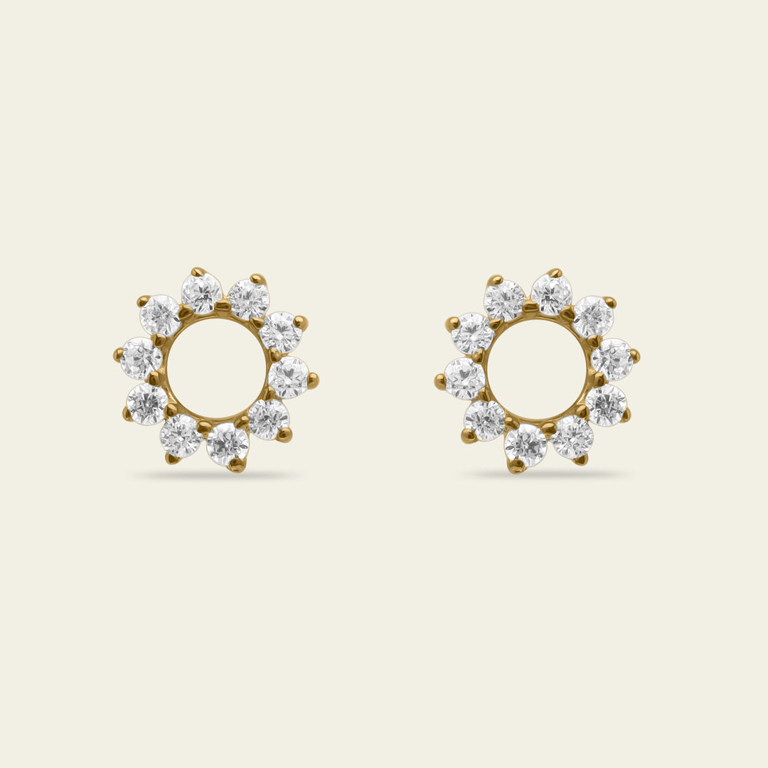 clous d'oreilles Or et Diamants Halo