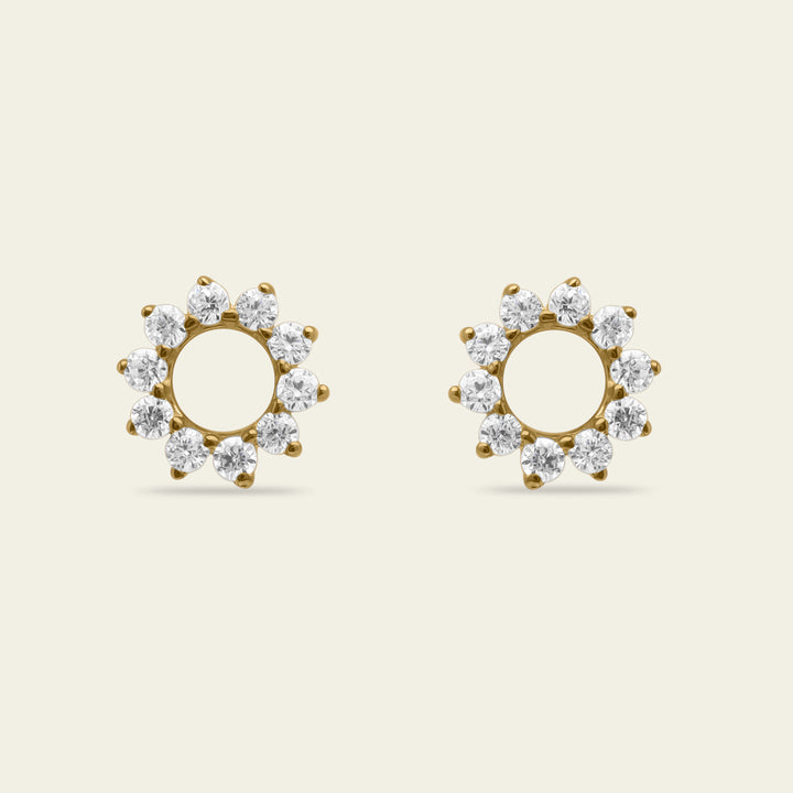 clous d'oreilles Or et Diamants Halo