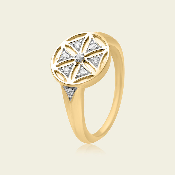 Bague Cosmic Flower Signet | Dularee Bijoux