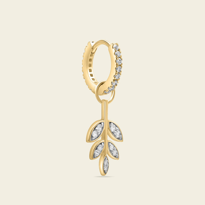 Diamond Leaf Charm | Dularee