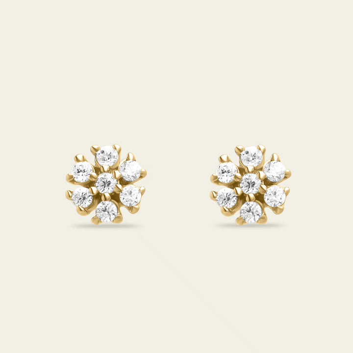 Clous d'oreilles Fleur diamants | Dularee