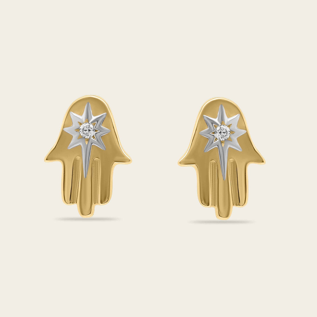 Clous d'oreilles Or Hamsa | Dularee