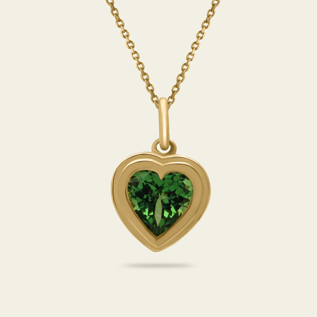 Pendentif Coeur Or et Tsavorite