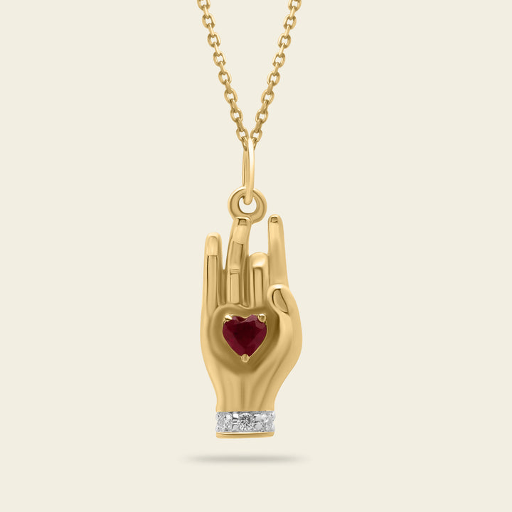 Pendentif Akash Mudra Or et Rubis