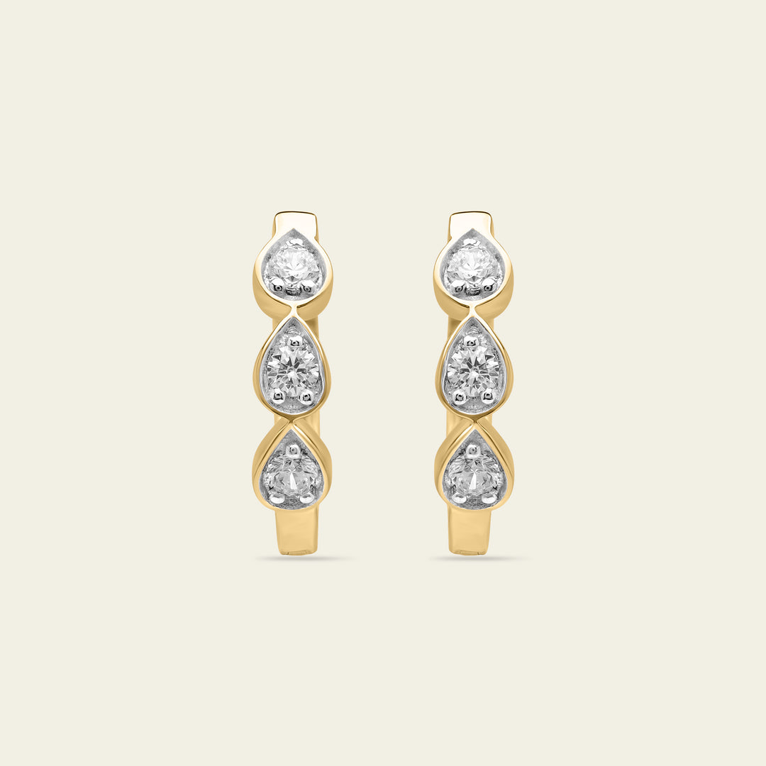 Boucles d'oreilles Teardrop | Or et diamants