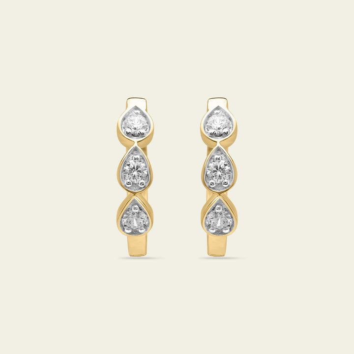 Boucles d'oreilles Teardrop | Or et diamants