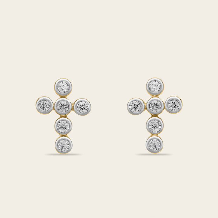 Clous d'oreilles Croix diamants | Tiny Cross